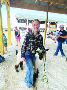 Kaycee Voet shows her sheep. From Pendleton county 
